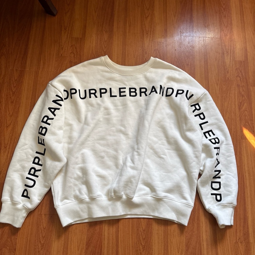 Purple brand designer crewneck sweater